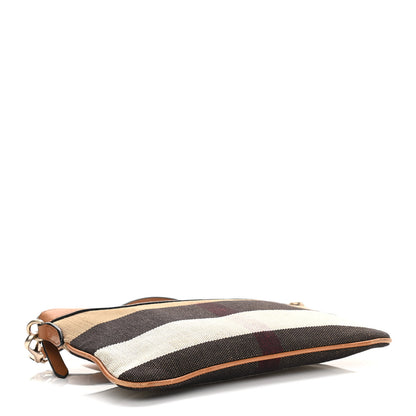 Burberry Mega Check Peyton Crossbody Clutch Bag Saddle Brown 4 of 12