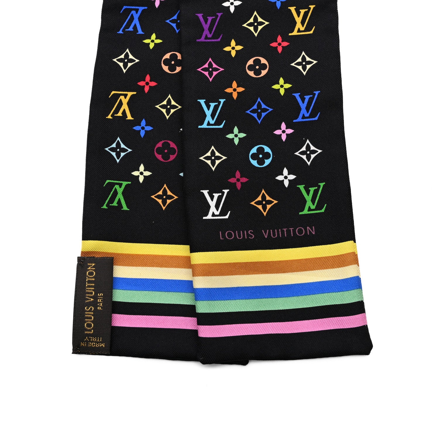 Louis Vuitton Silk Monogram Multicolor Bandeau Black 2 of 3