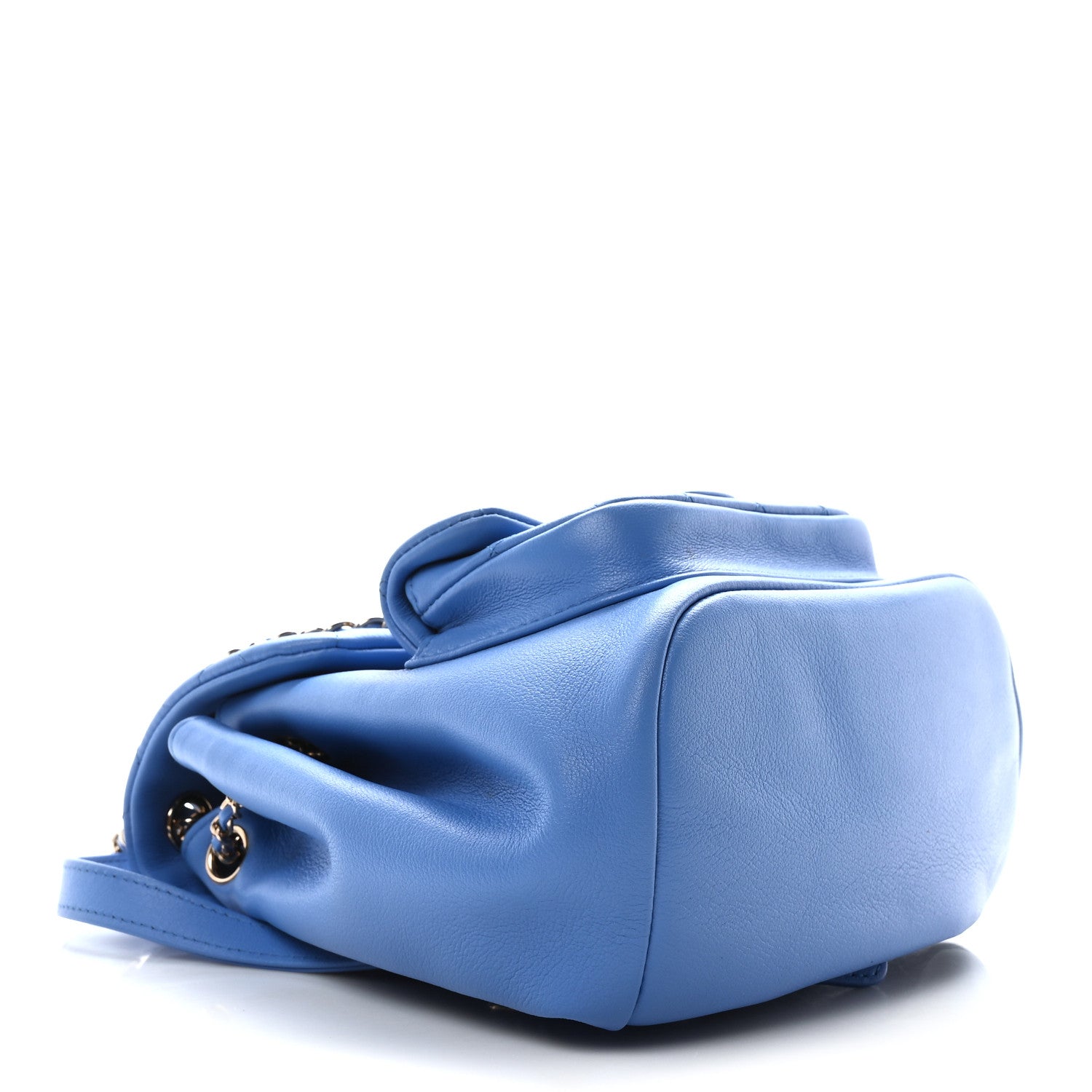 Chanel Lambskin Quilted Small Duma Drawstring Backpack Blue 4 of 10