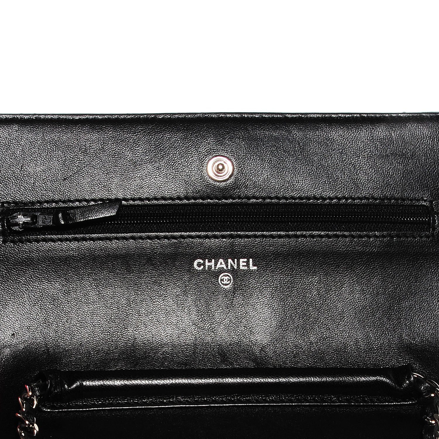 Chanel Lambskin Quilted Wallet On Chain WOC Black 5 of 10