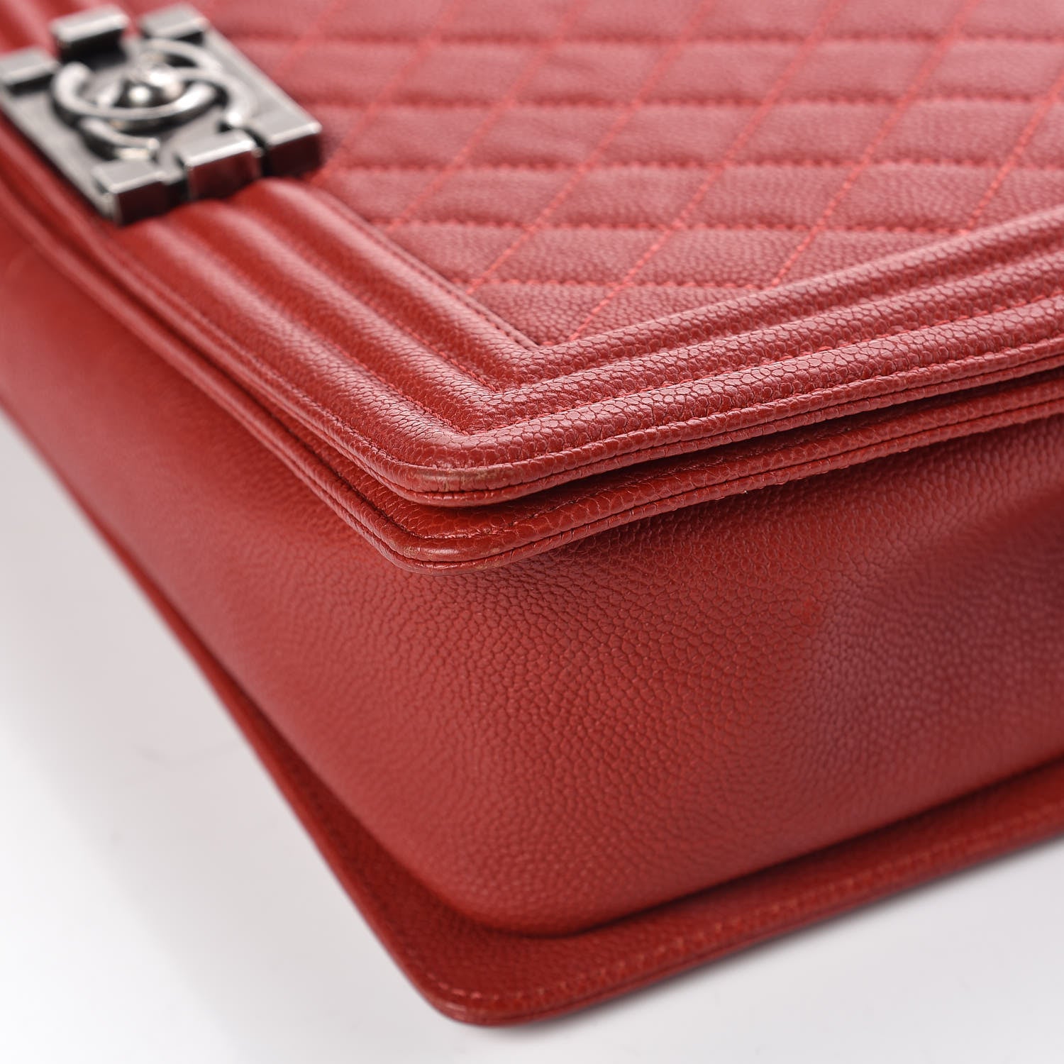 Chanel Caviar Quilted New Medium Boy Flap Dark Red 12 of 19