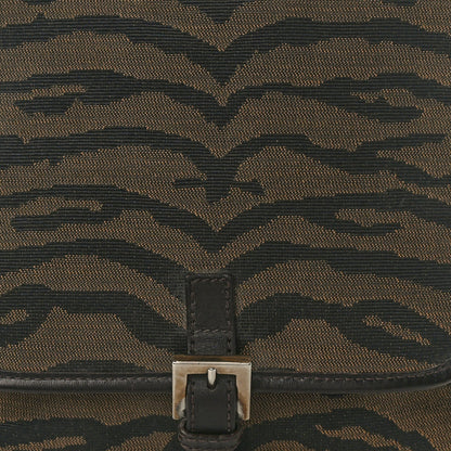 Fendi Zucchino Vitello Zebra Baguette Crossbody Brown 7 of 9