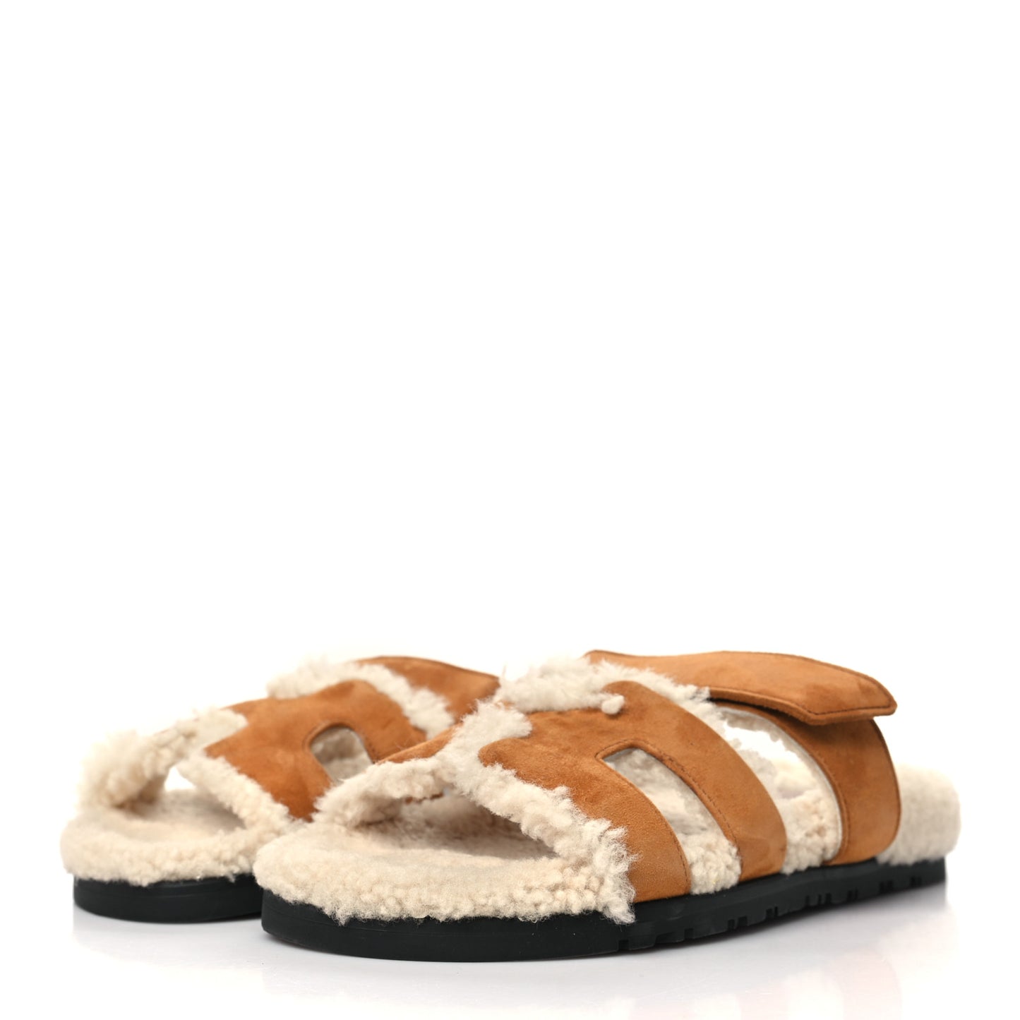 Suede Goatskin Woolskin Womens Chypre Sandals 37 Naturel Ecru