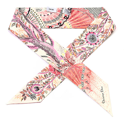 Christian Dior Silk Tree of Life Mitzah Scarf Beige 1 of 3