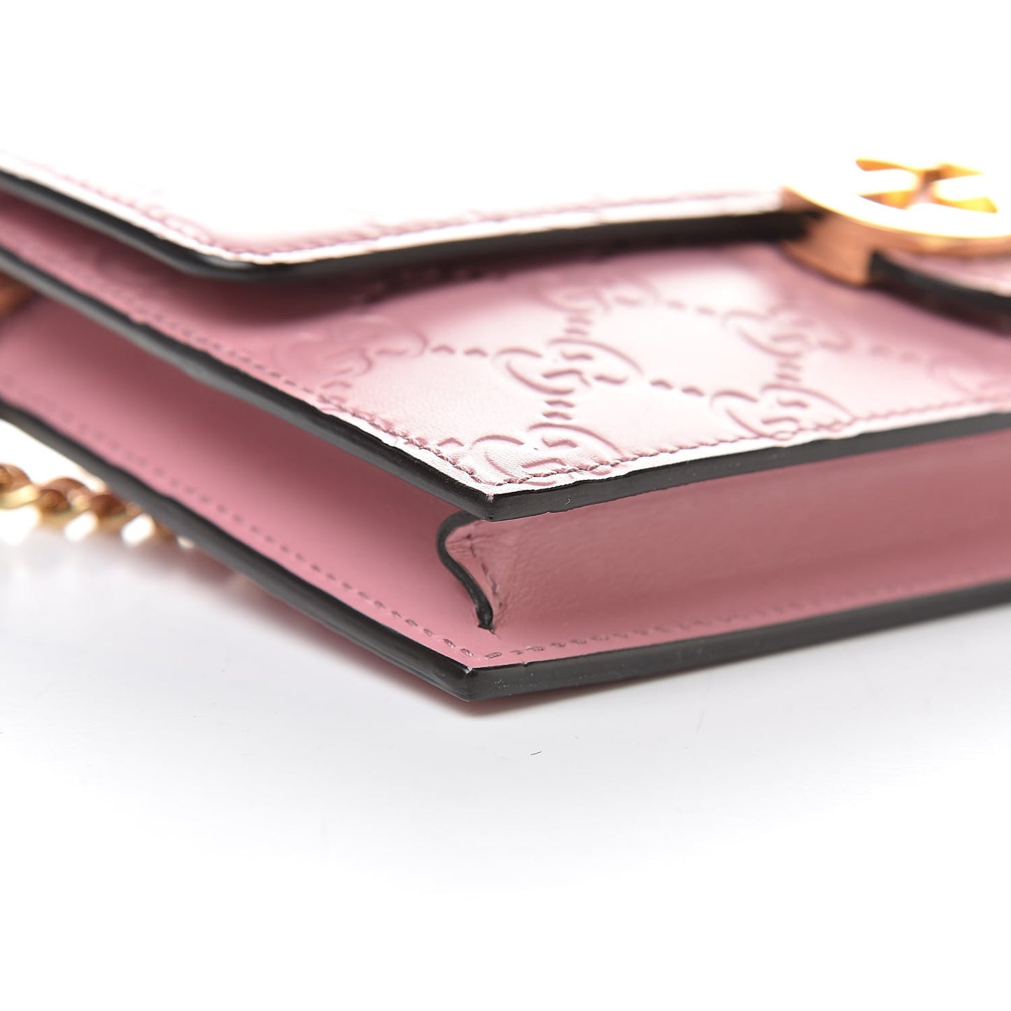 Guccissima Icon Chain Wallet Carmine Rose