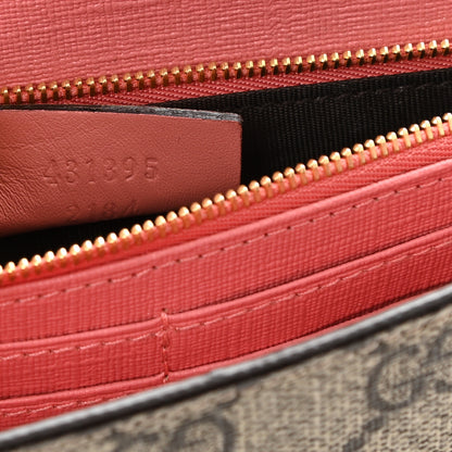 Gucci GG Supreme Monogram Face Embroidered Chain Wallet Pink 7 of 8