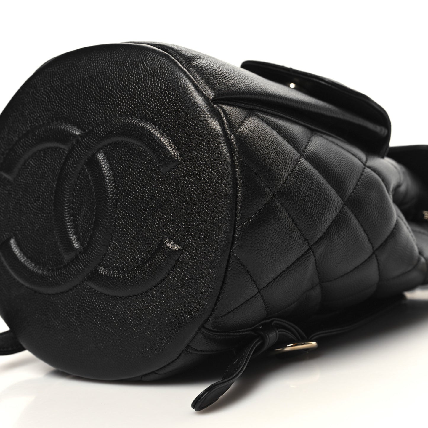 Caviar Quilted Pockets Backpack Black
