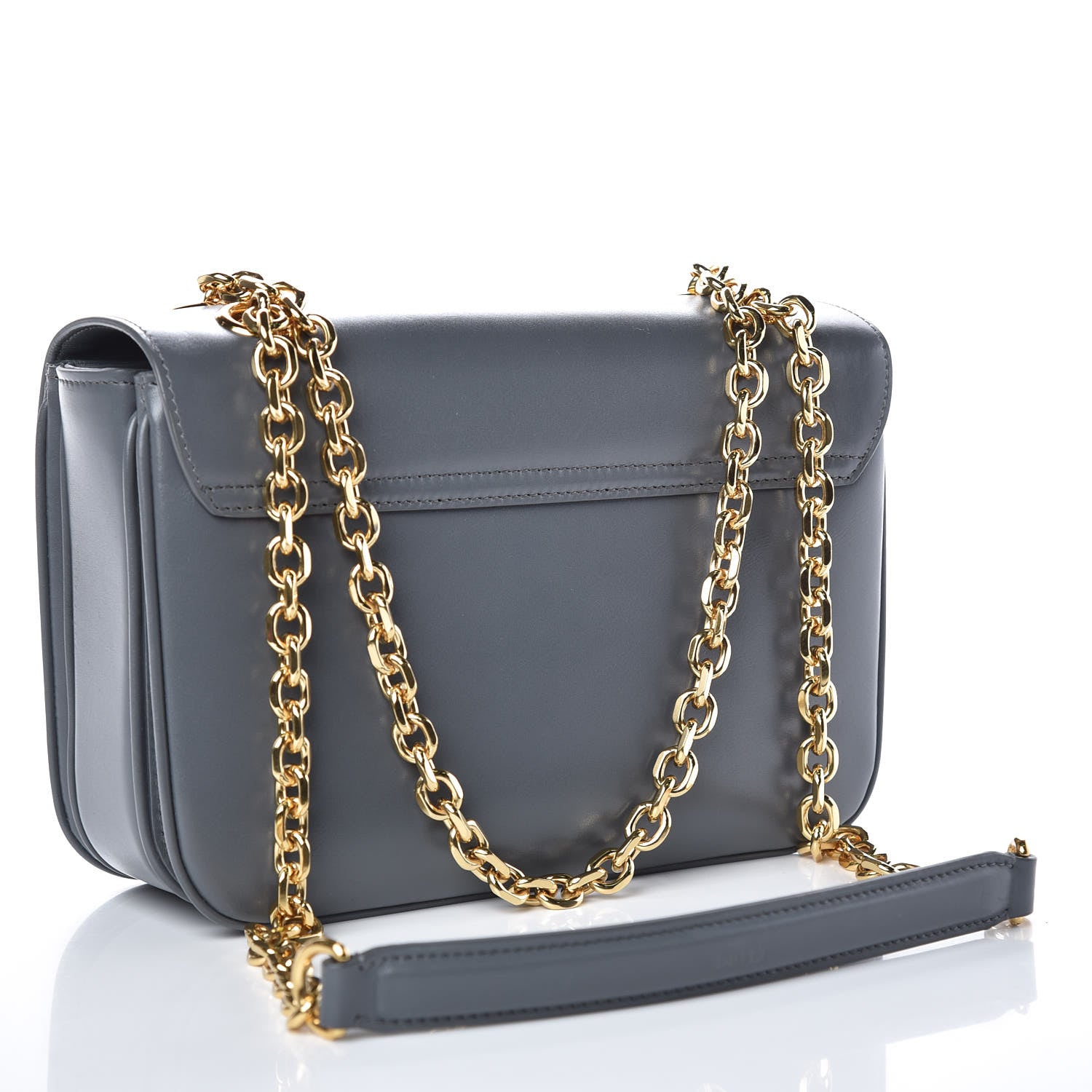 Celine Shiny Calfskin Medium C Bag Medium Grey 3 of 8