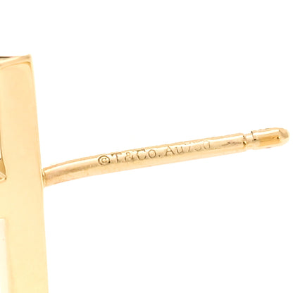 Tiffany 18K Yellow Gold Medium T Wire Hoop Earrings 4 of 5