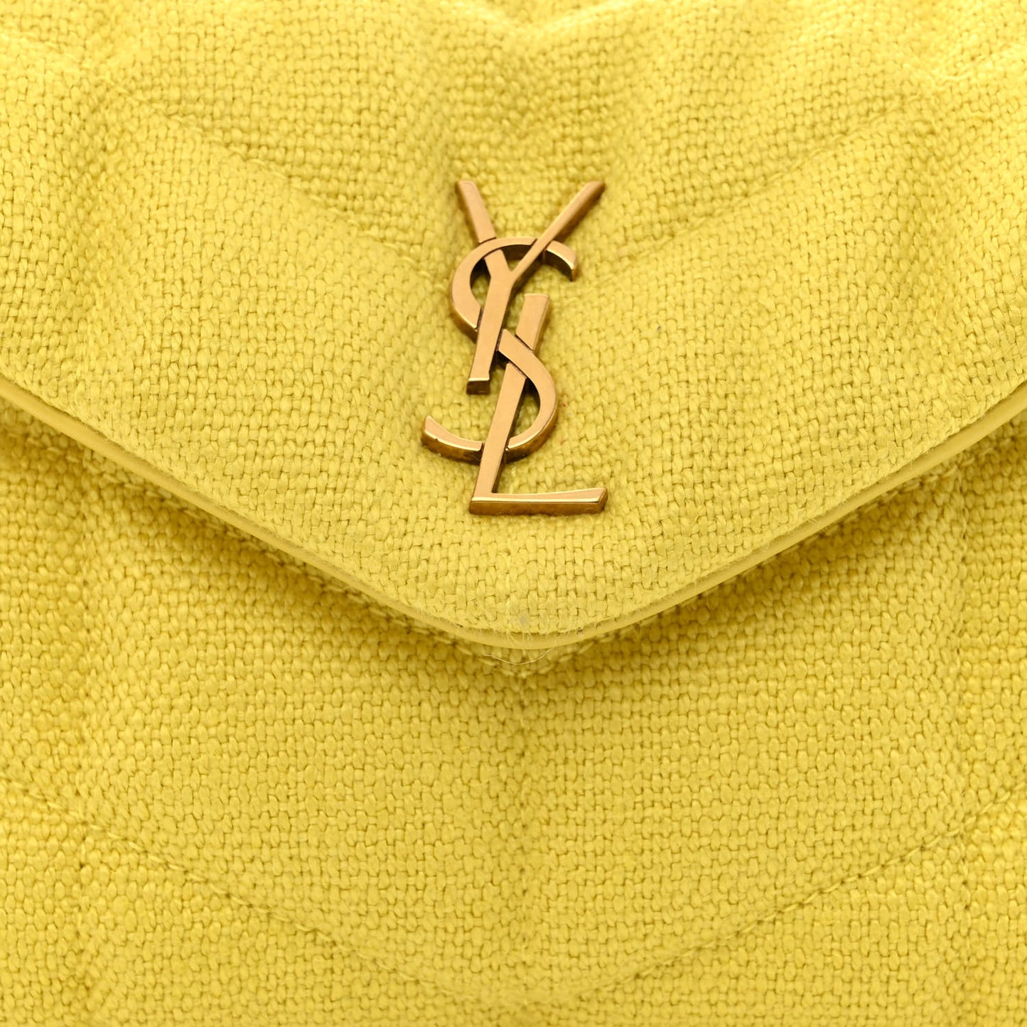 Canvas Quilted Toy Loulou Puffer Monogram Chain Satchel Jaune Citron
