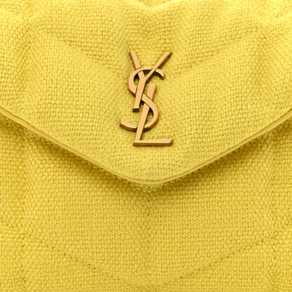 Saint Laurent Canvas Quilted Toy Loulou Puffer Monogram Chain Satchel Jaune Citron 8 of 10