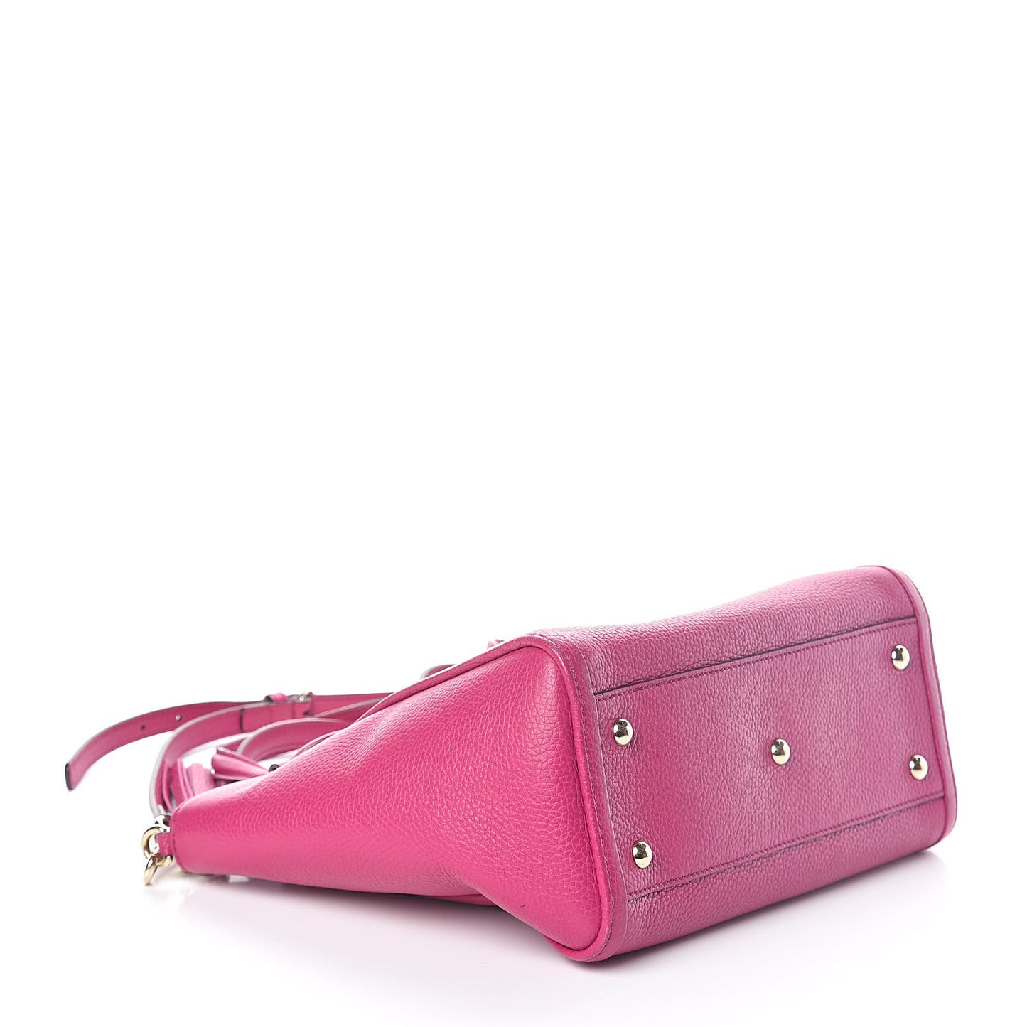 Pebbled Calfskin Small Soho Top Handle Bag Bright Bougainvillea