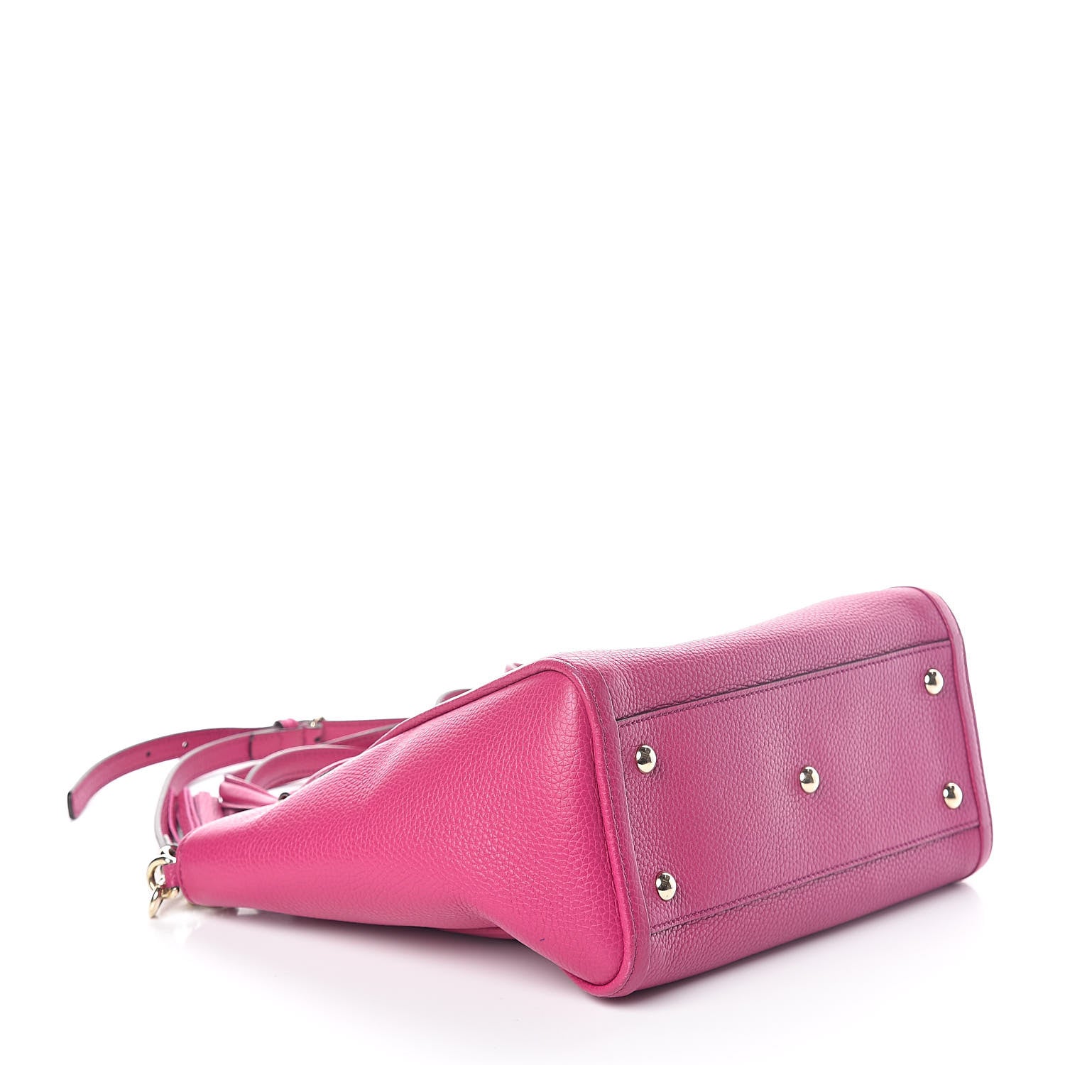 Gucci Pebbled Calfskin Small Soho Top Handle Bag Bright Bougainvillea 4 of 11