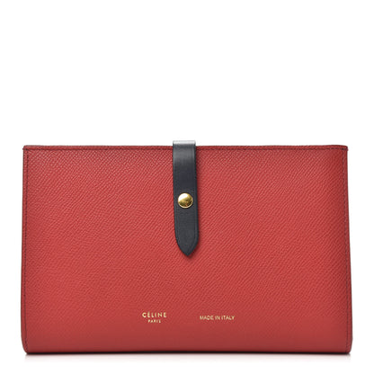 Celine Grained Calfskin Large Multifunction Strap Wallet Coquelicot 1 of 10