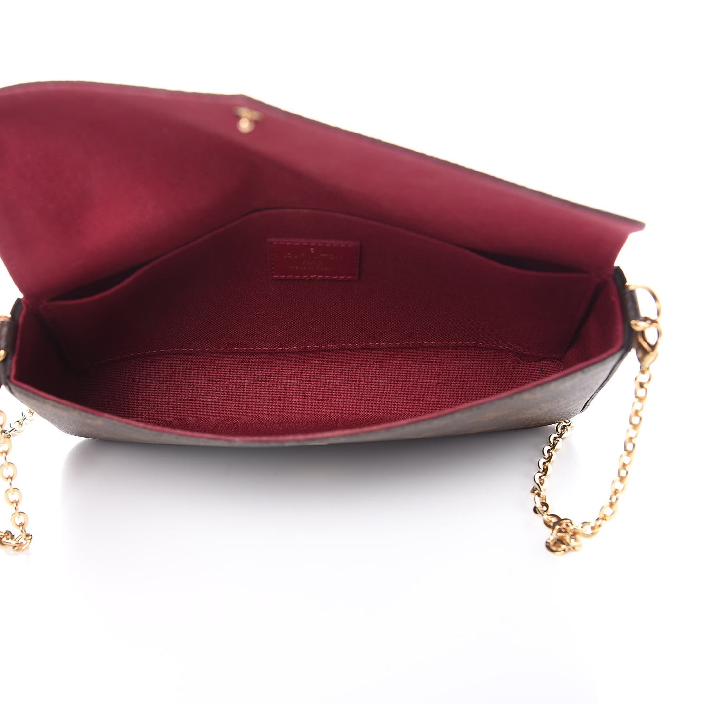 Monogram Pochette Felicie Chain Wallet Fuchsia