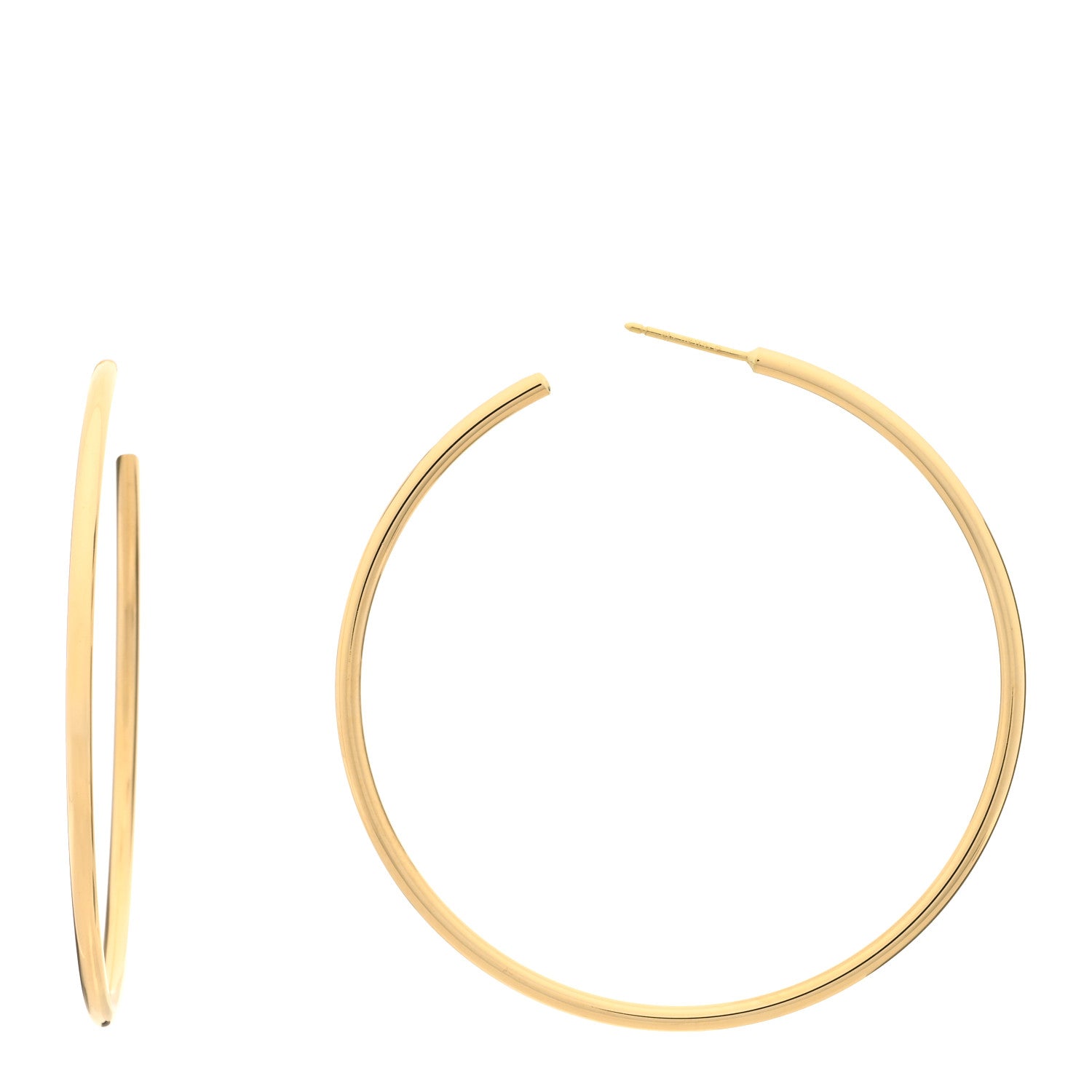 Tiffany 18K Yellow Gold Large Hoop Earrings 1 of 4