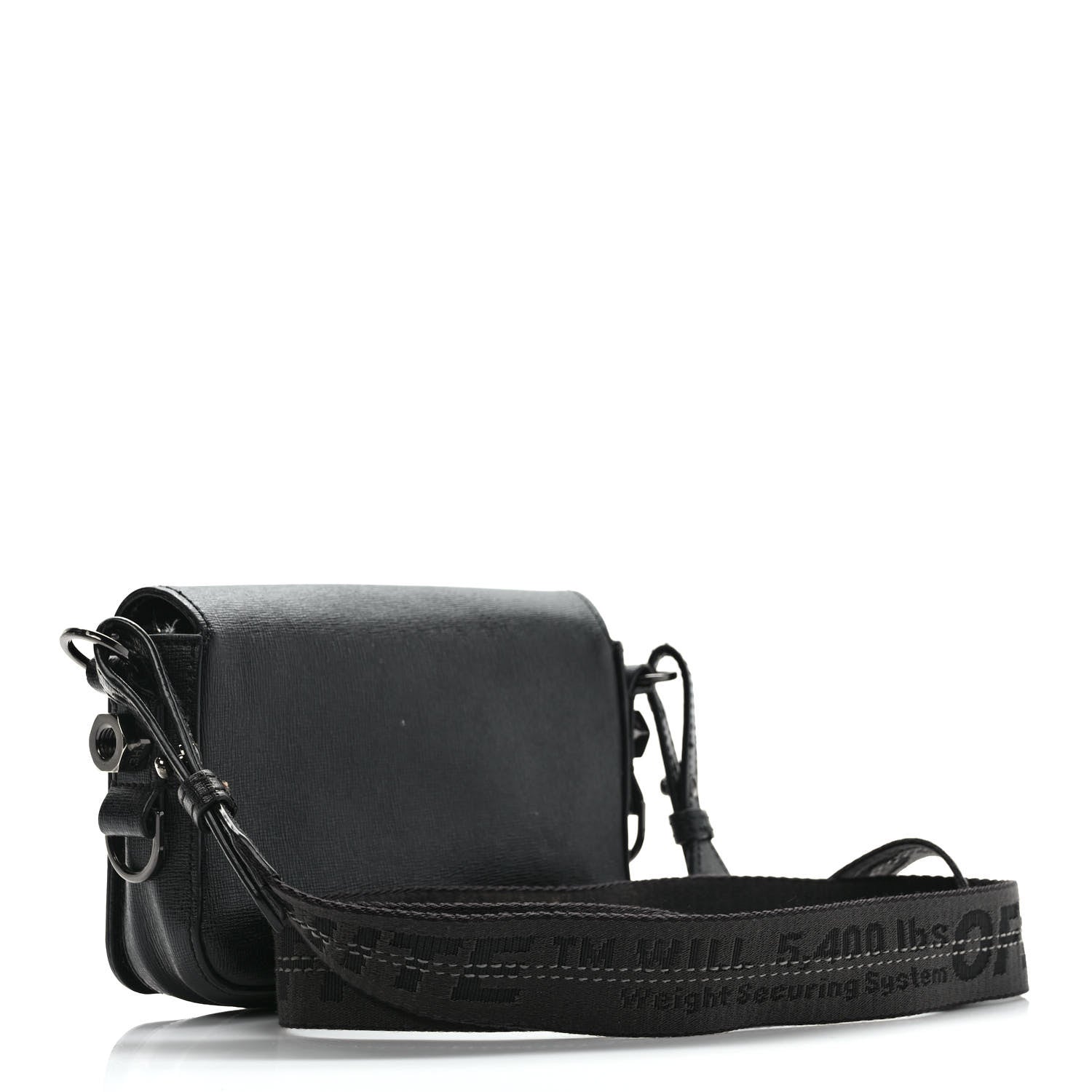 Off-White Saffiano Striped Mini Diag Bag Black White 3 of 13