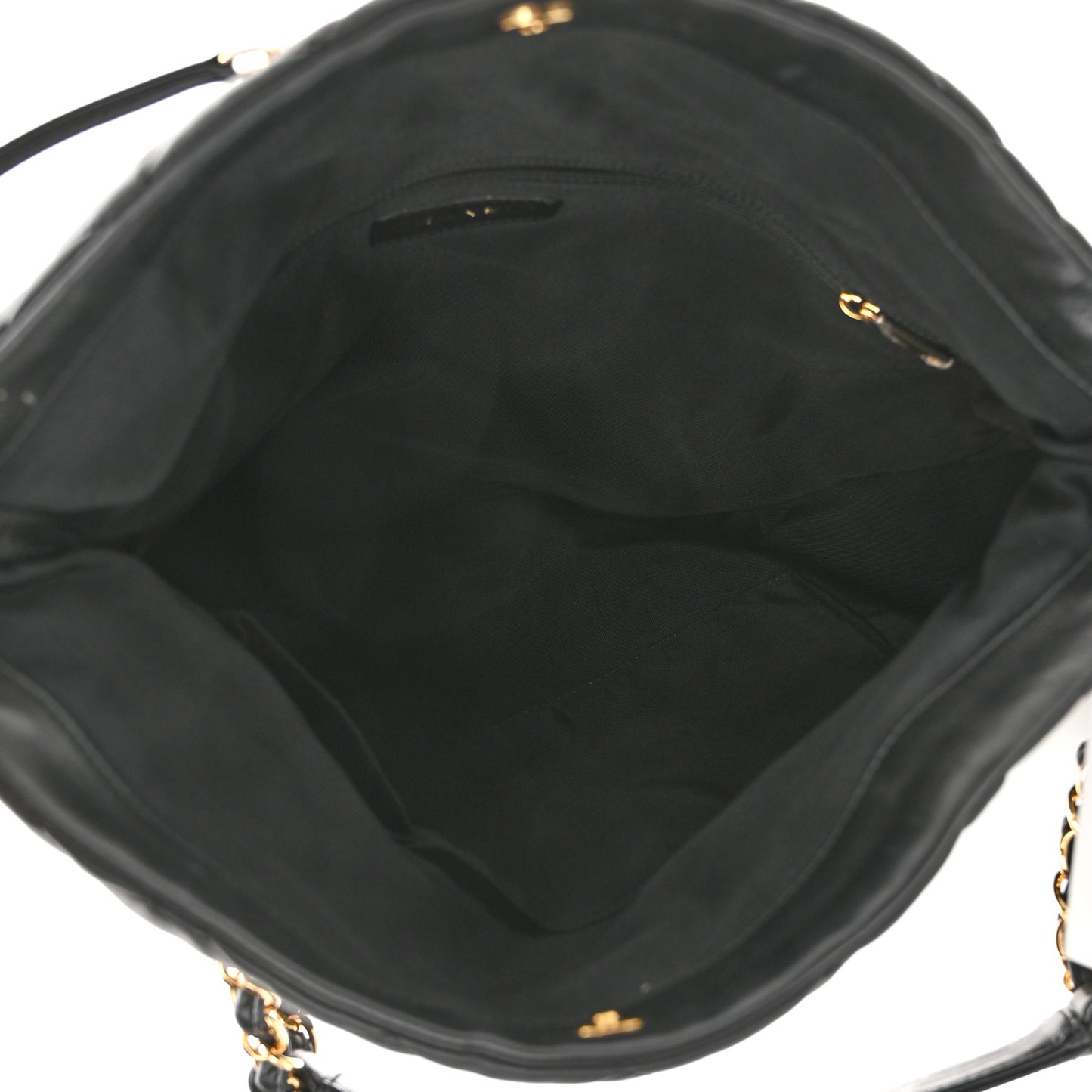 Calfskin Quilted Large Chain Me Hobo Black