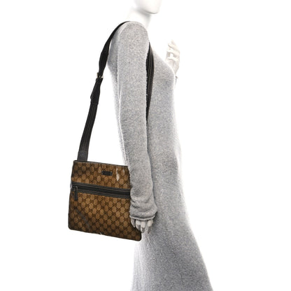 Gucci Crystal Monogram Medium Flat Messenger Bag Dark Brown 2 of 10