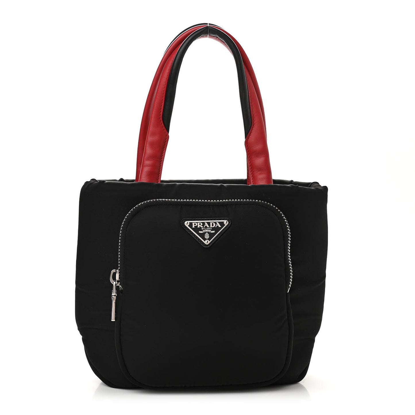 Tessuto Nylon Pocket Small Cargo Tote Black Rosso