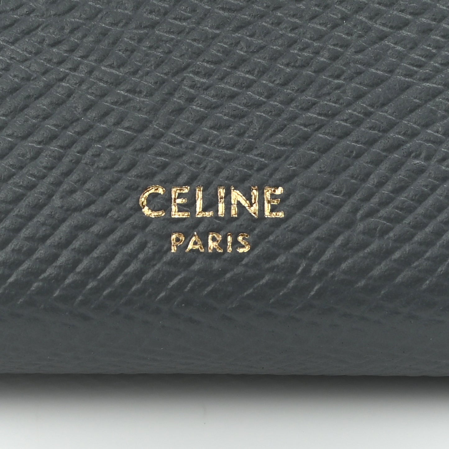 Grained Calfskin Large Flap Wallet Medium Grey