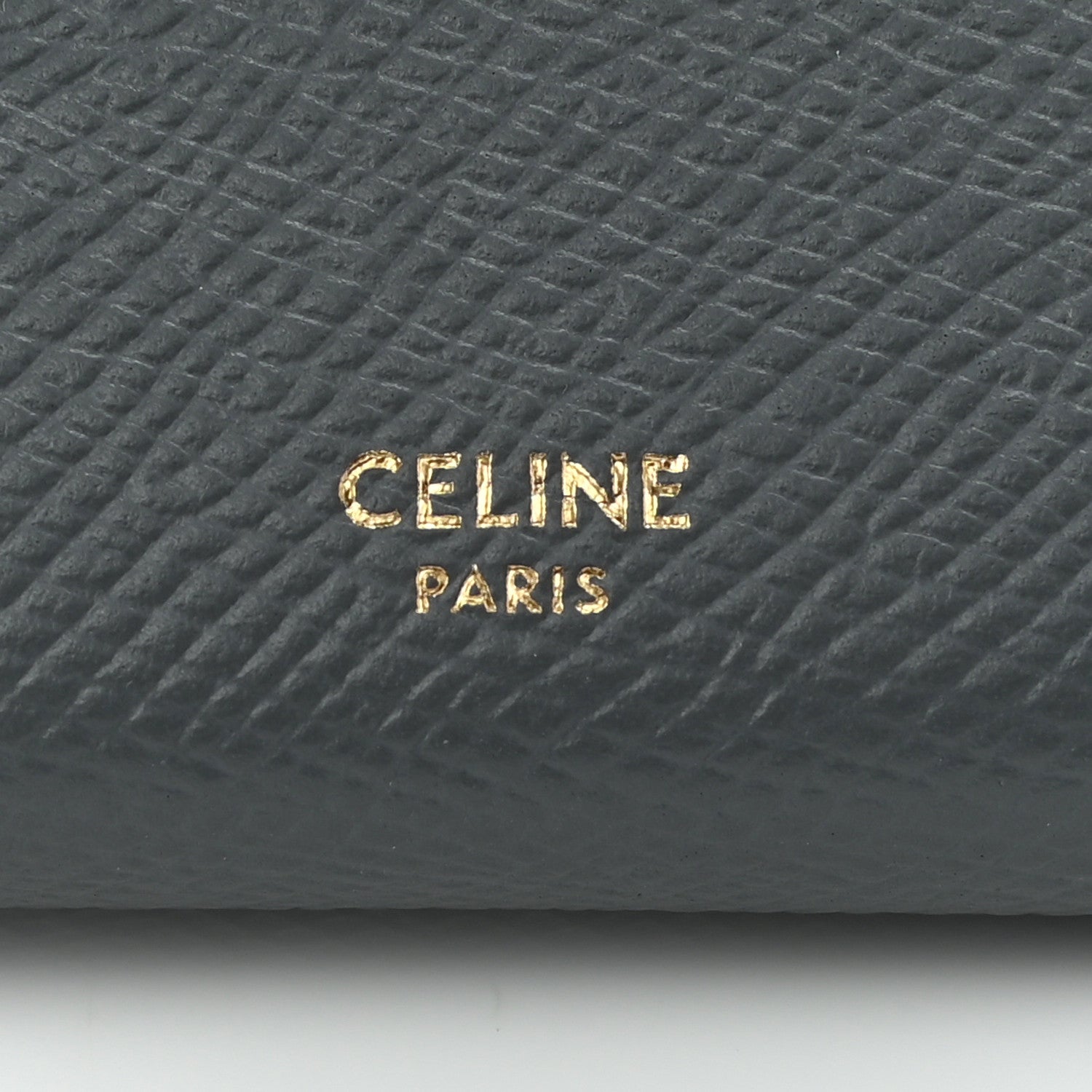 Celine Grained Calfskin Large Flap Wallet Medium Grey 6 of 9