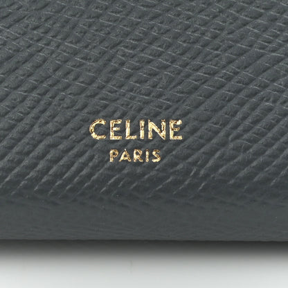 Celine Grained Calfskin Large Flap Wallet Medium Grey 6 of 9