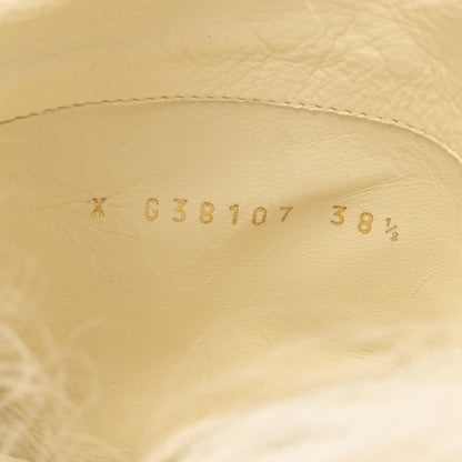 Chanel Shearling Sheepskin High Boots 38.5 Ivory Black 10 of 11