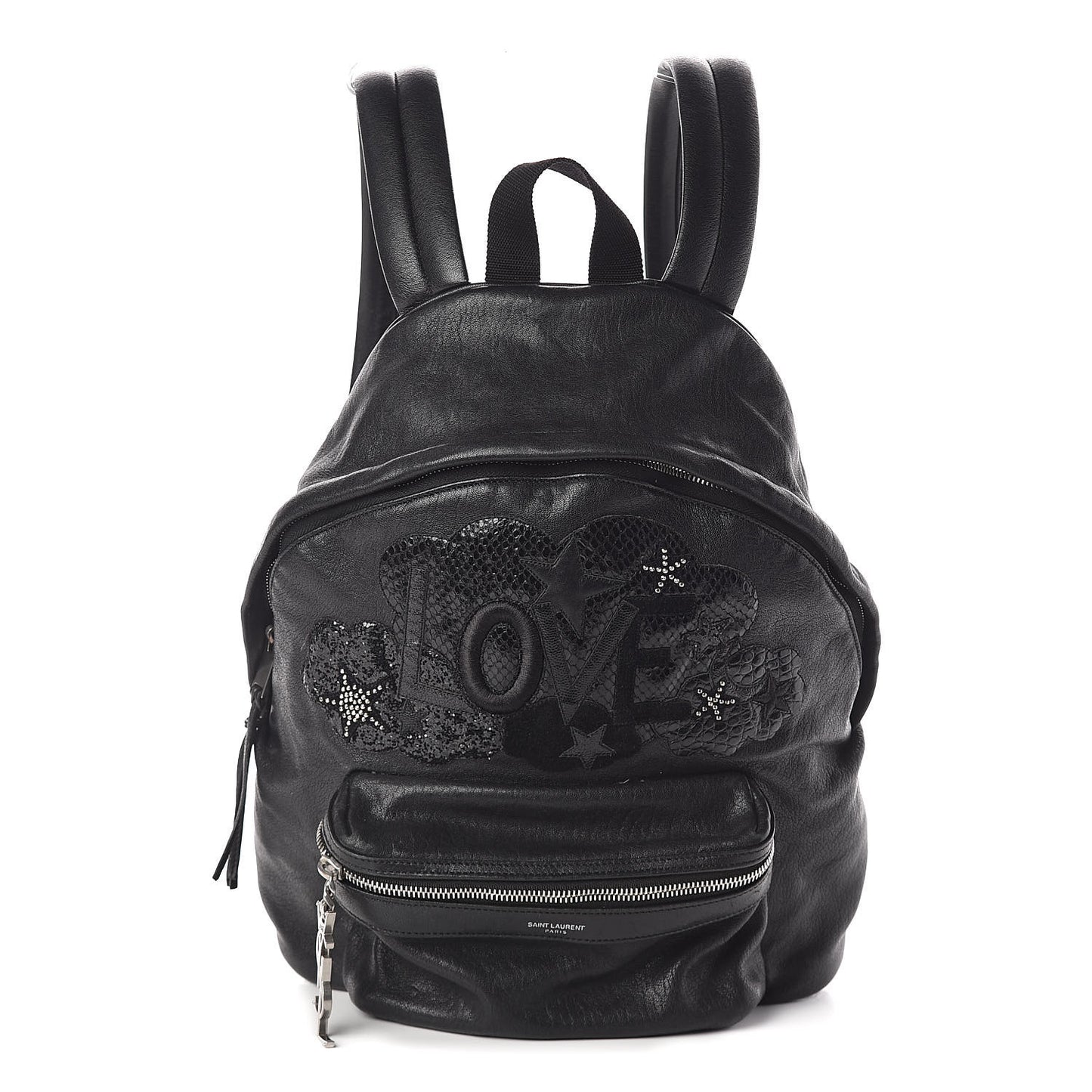 Sheepskin Mini Love Appliqué City Backpack Black