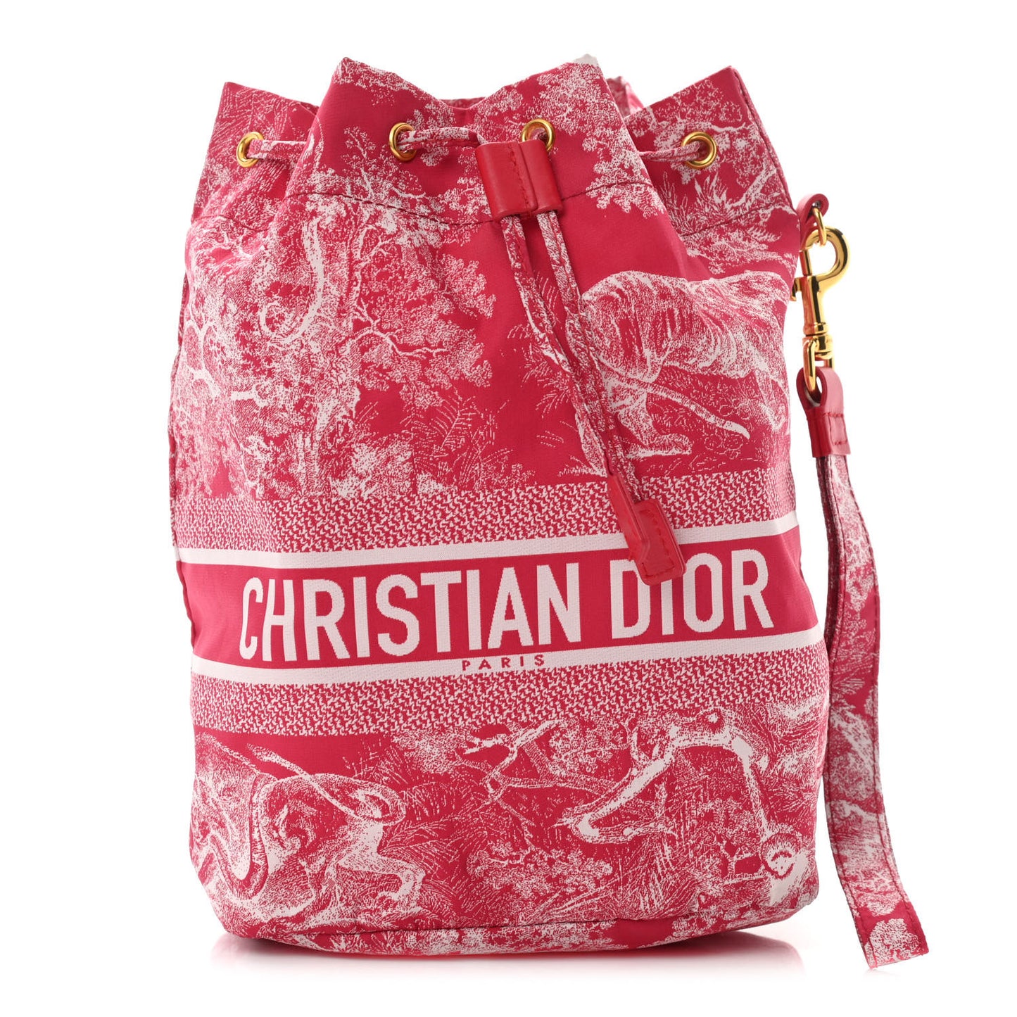 Technical Fabric Embroidered Toile De Jouy DiorTravel Pouch Fuchsia