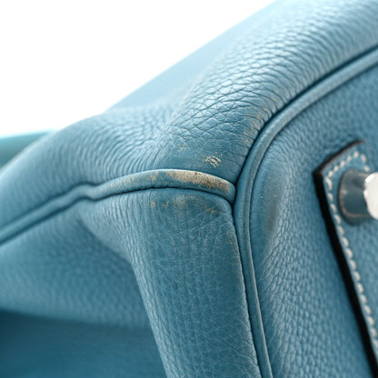 Hermes Taurillon Clemence BIRKIN 35 Blue Jean 9 of 17