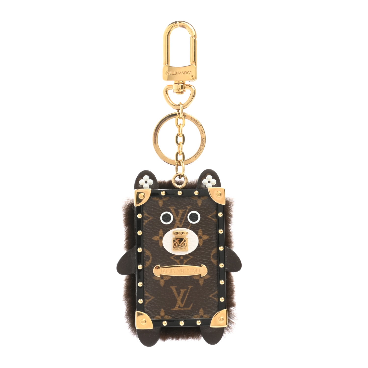 Louis Vuitton Wild Fur Monogram Eye-Trunk Bear Bag Charm 1 of 3