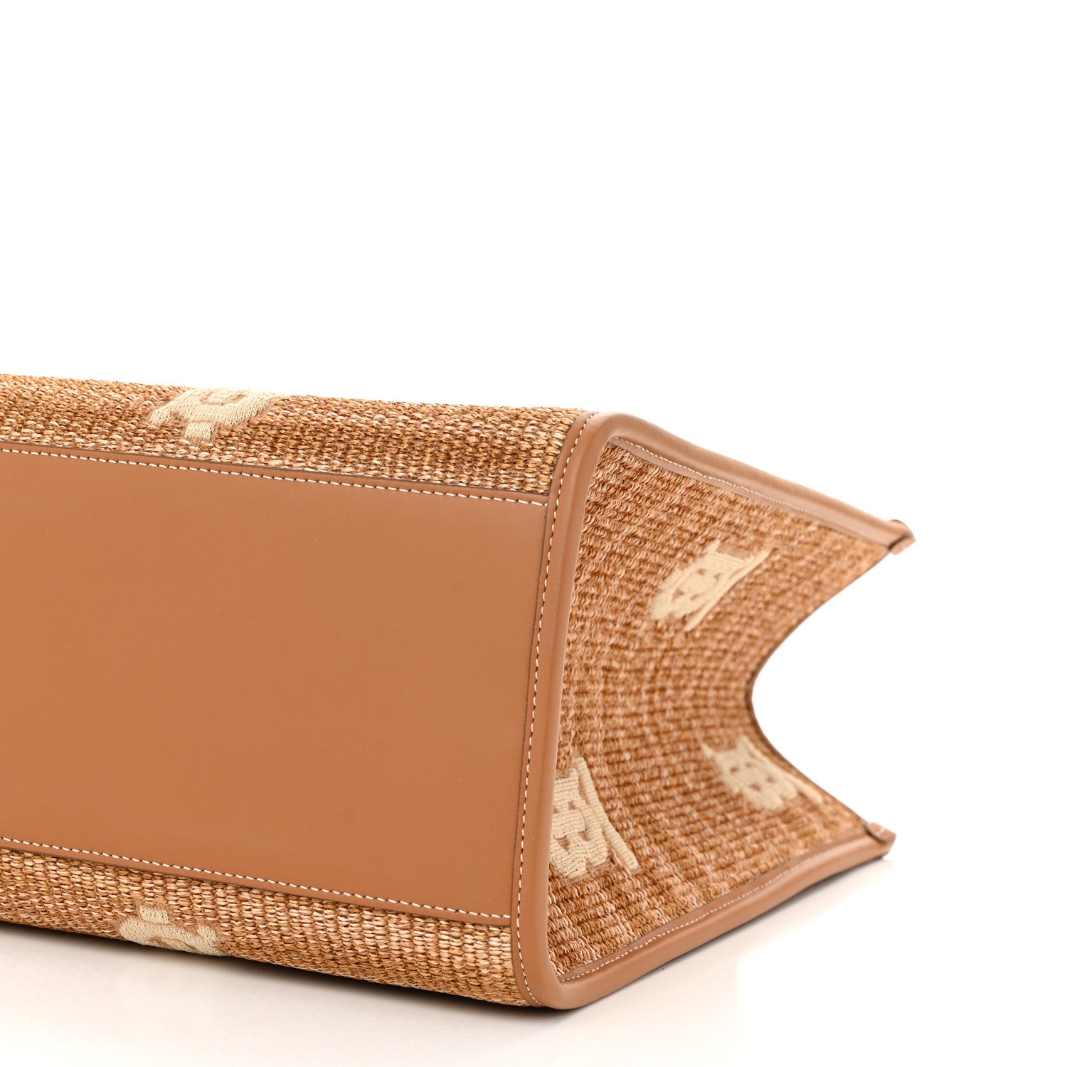 Burberry Raffia Calfskin Medium Freya Tote Natural 10 of 10