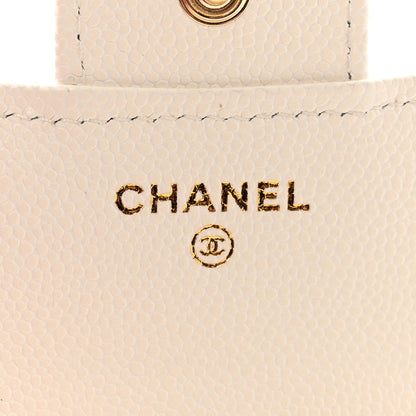 Chanel Caviar Quilted Compact Flap Wallet White 6 of 11