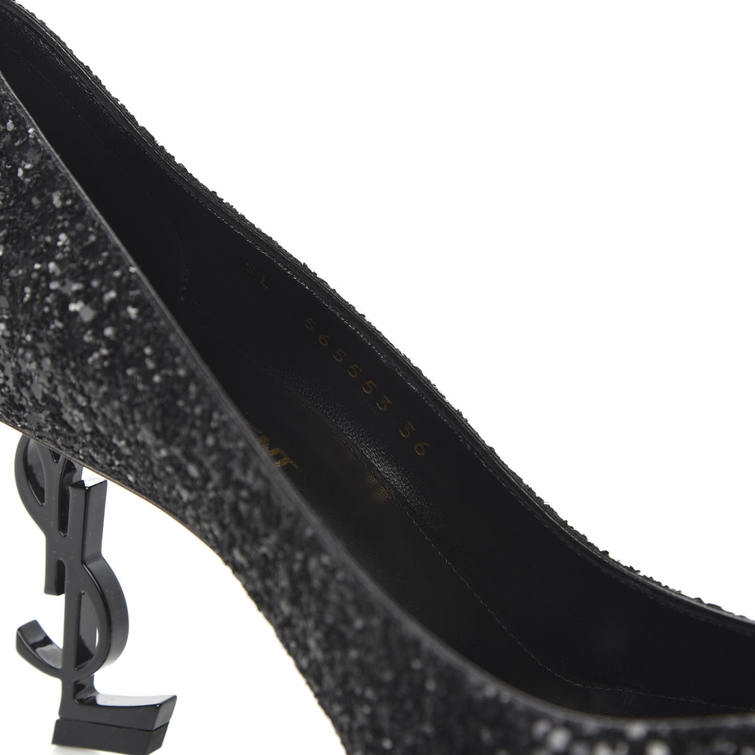 Saint Laurent Glitter Opyum 85 Pumps 36 Black 8 of 9