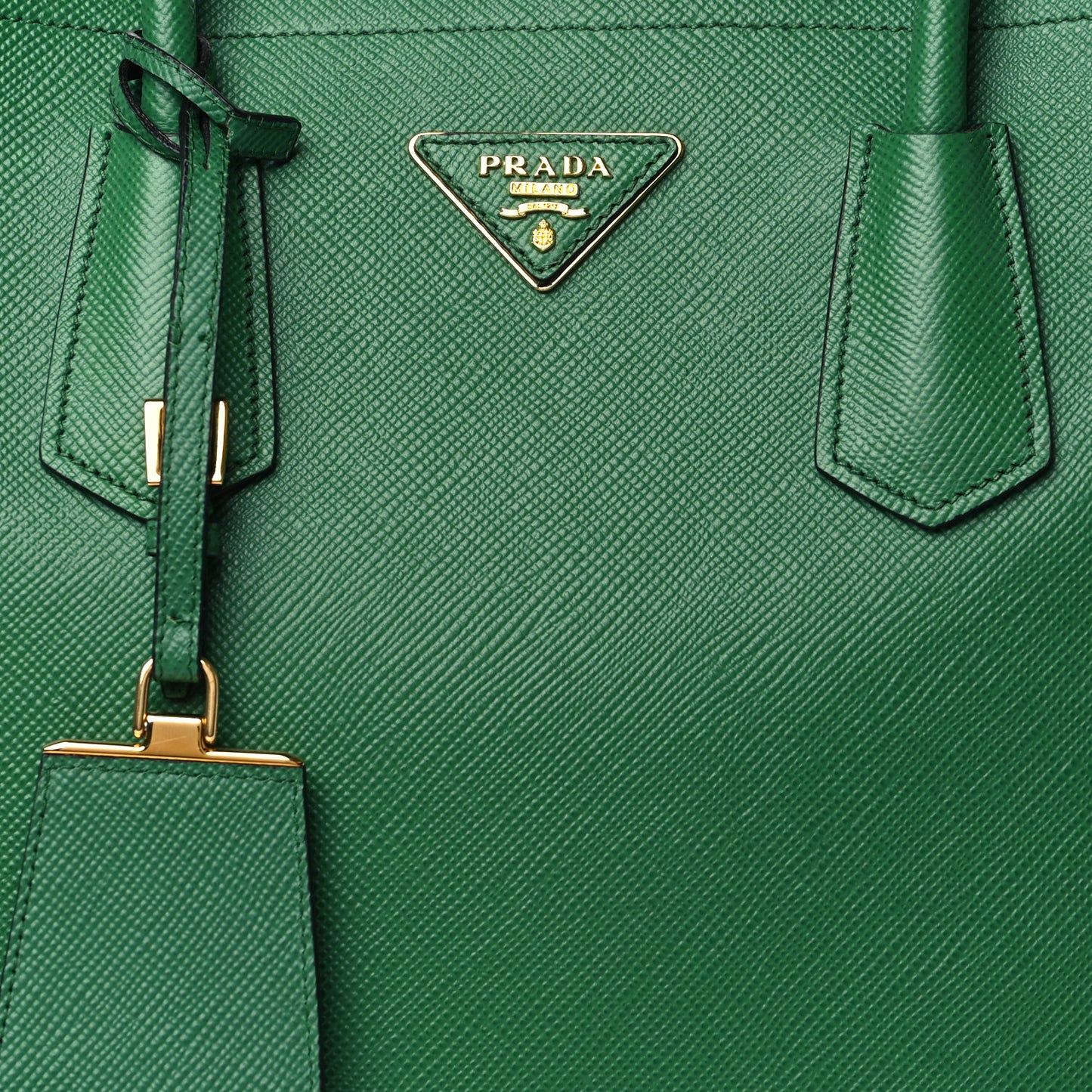 Saffiano Cuir Medium Double Bag Verde