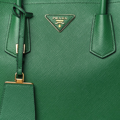 Prada Saffiano Cuir Medium Double Bag Verde 8 of 10
