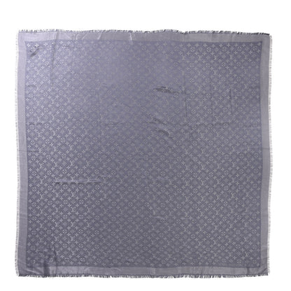 Louis Vuitton Silk Lurex Wool Monogram Shine Shawl Charcoal Grey 1 of 6
