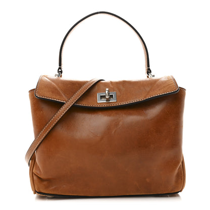 Balenciaga Vegetable Tanned Lambskin Mini Rodeo Top Handle Handbag Tan Cowboy 1 of 12