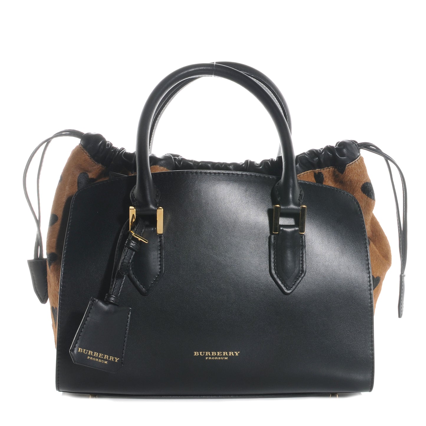 Prorsum Leather Calf Hair Dinton Small Satchel Black