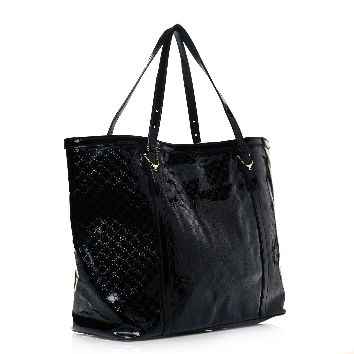 Gucci Patent Microguccissima Medium Nice Tote Black 2 of 9