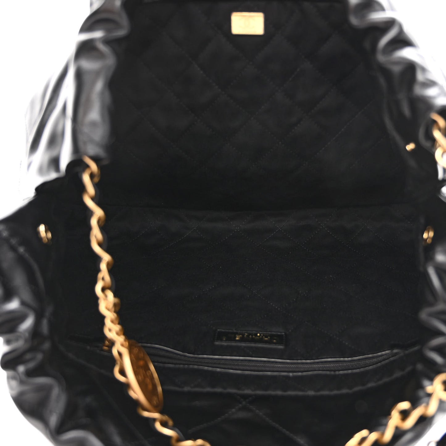 Shiny Calfskin Quilted Chanel 22 Black