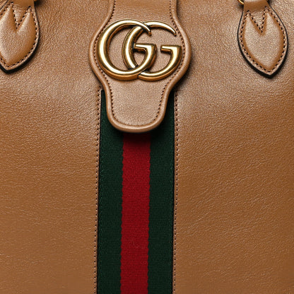 Gucci New Sakai Calfskin Lux Web Small Dahlia Tote Quartz Beige 8 of 10