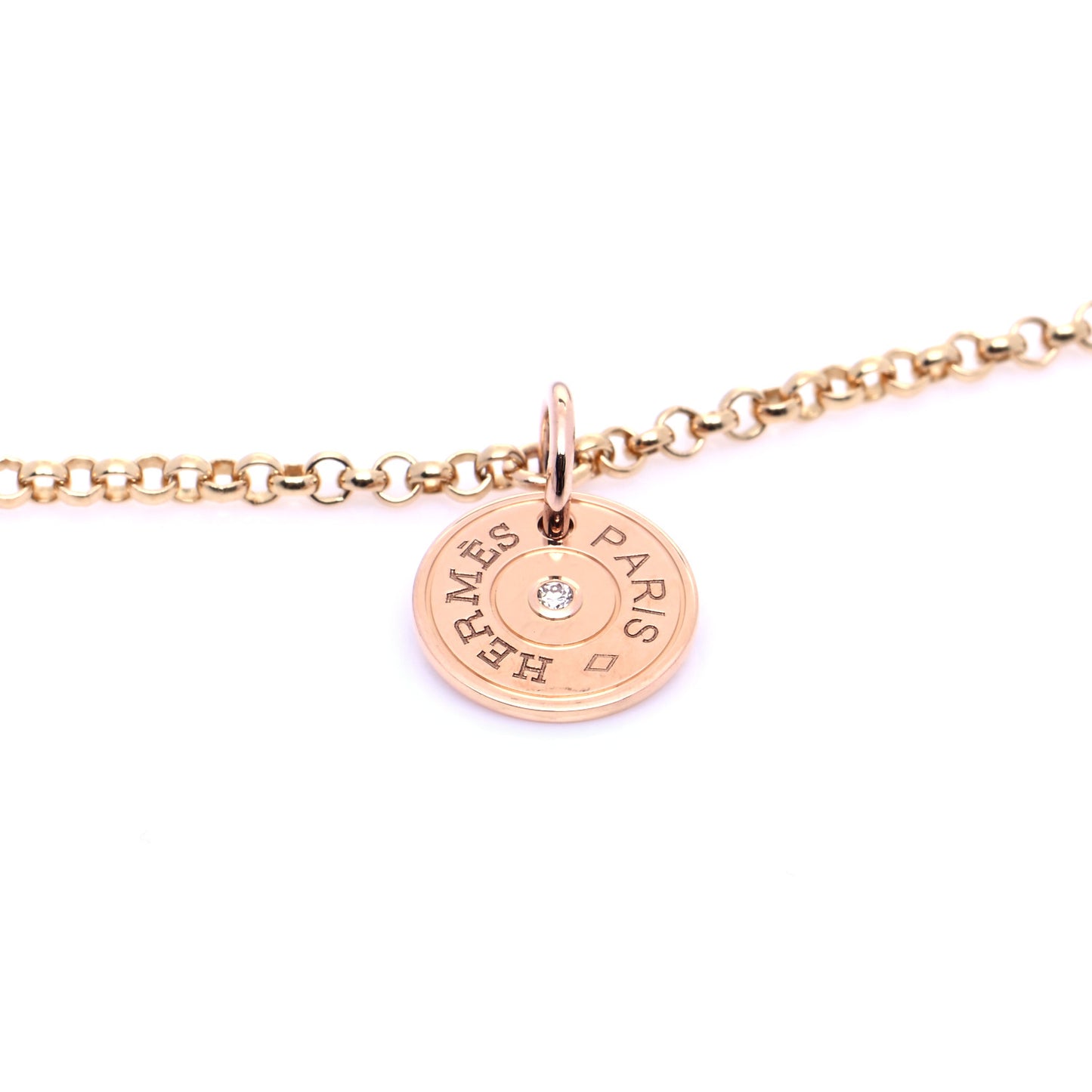 18K Rose Gold Diamond Gambade Clou de Selle Necklace