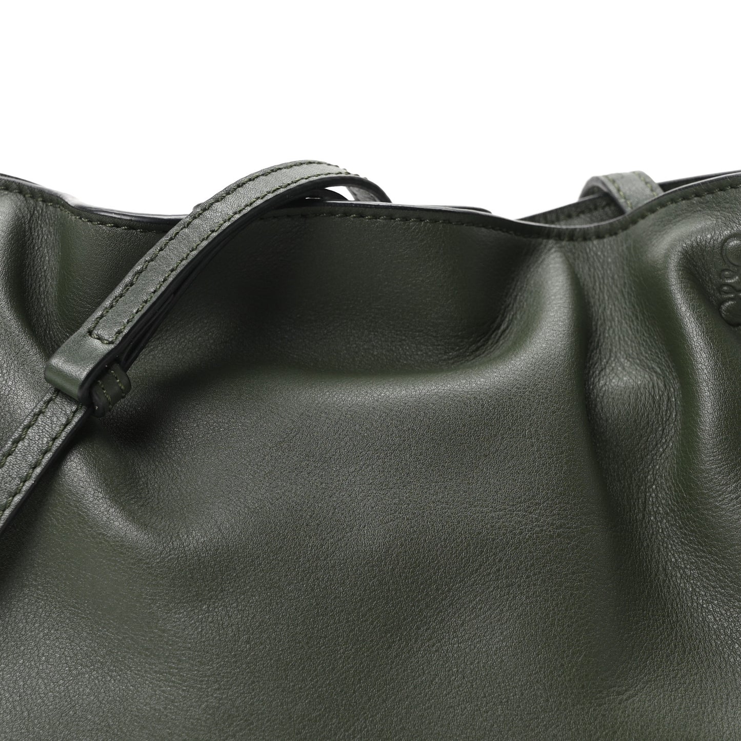 Calfskin Mini Flamenco Knot Clutch Dark Khaki