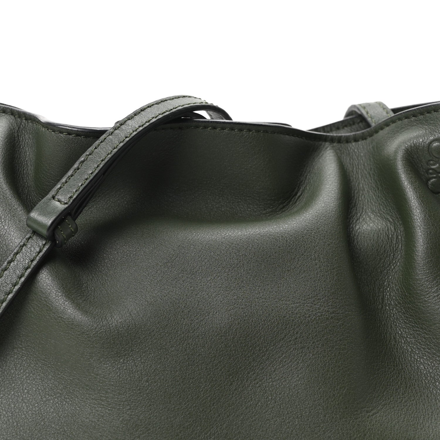 Loewe Calfskin Mini Flamenco Knot Clutch Dark Khaki 7 of 9