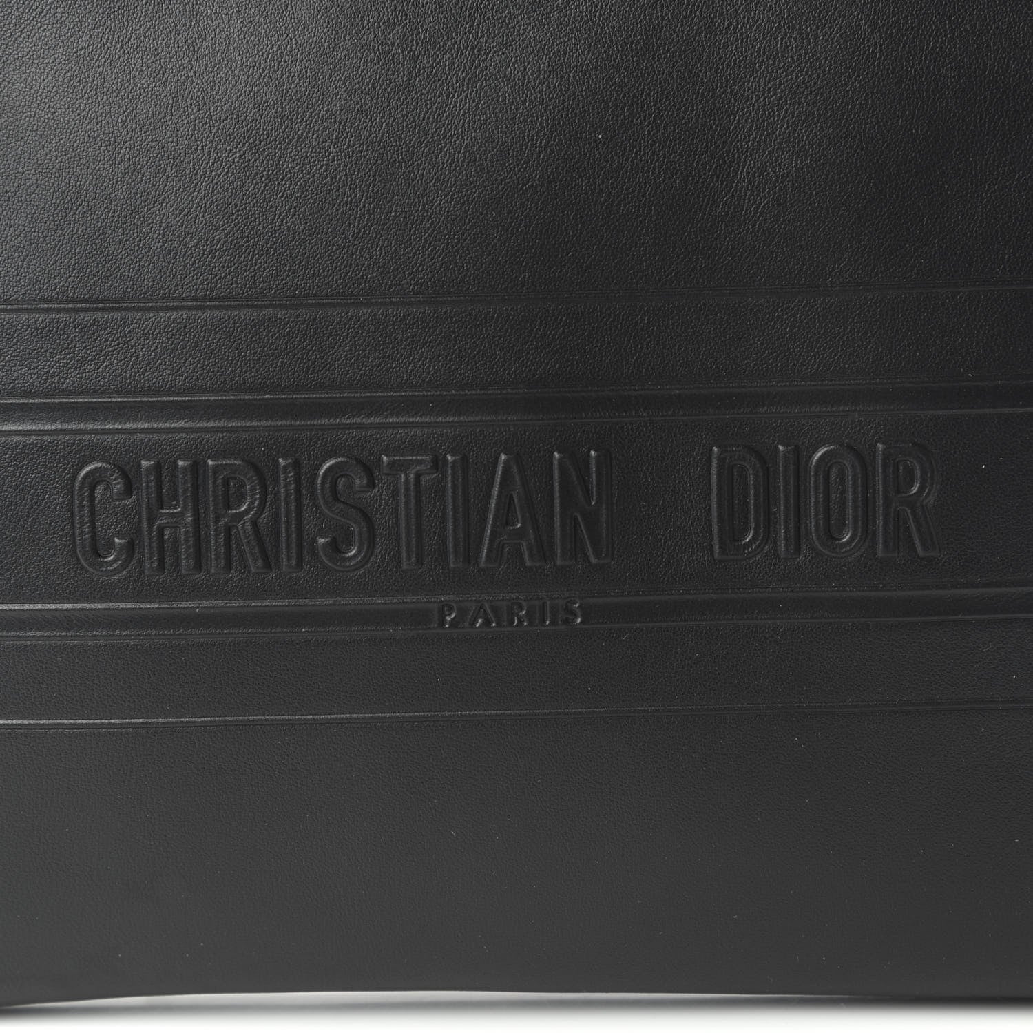Christian Dior Calfskin Embossed Logo Zip Clutch Black 10 of 10