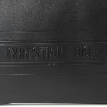 Christian Dior Calfskin Embossed Logo Zip Clutch Black 10 of 10