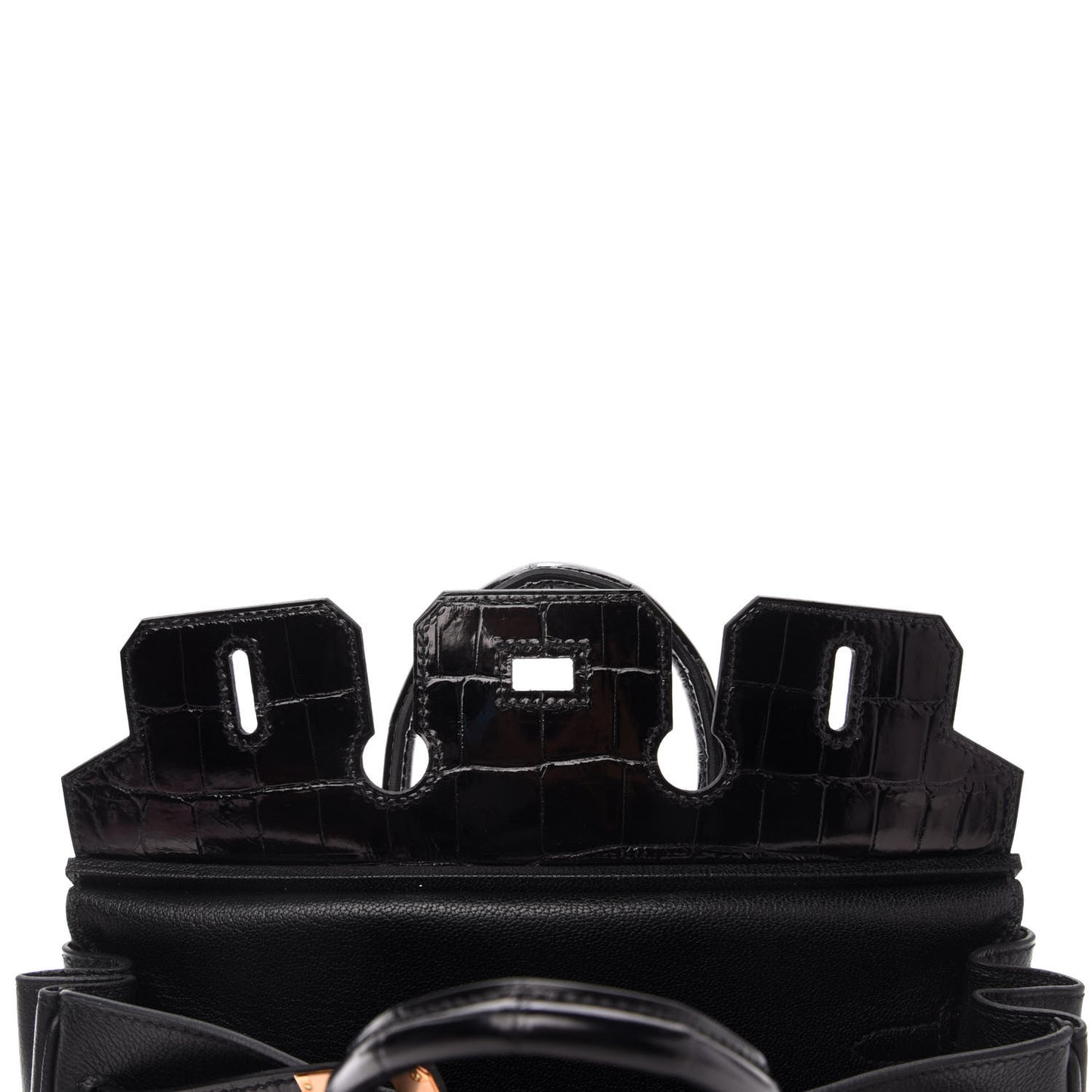 Taurillon Novillo Shiny Niloticus Crocodile Birkin Touch 25 Black