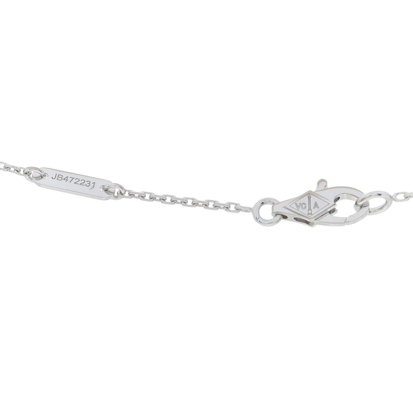 18K White Gold Turquoise Sweet Alhambra Butterfly Pendant Necklace